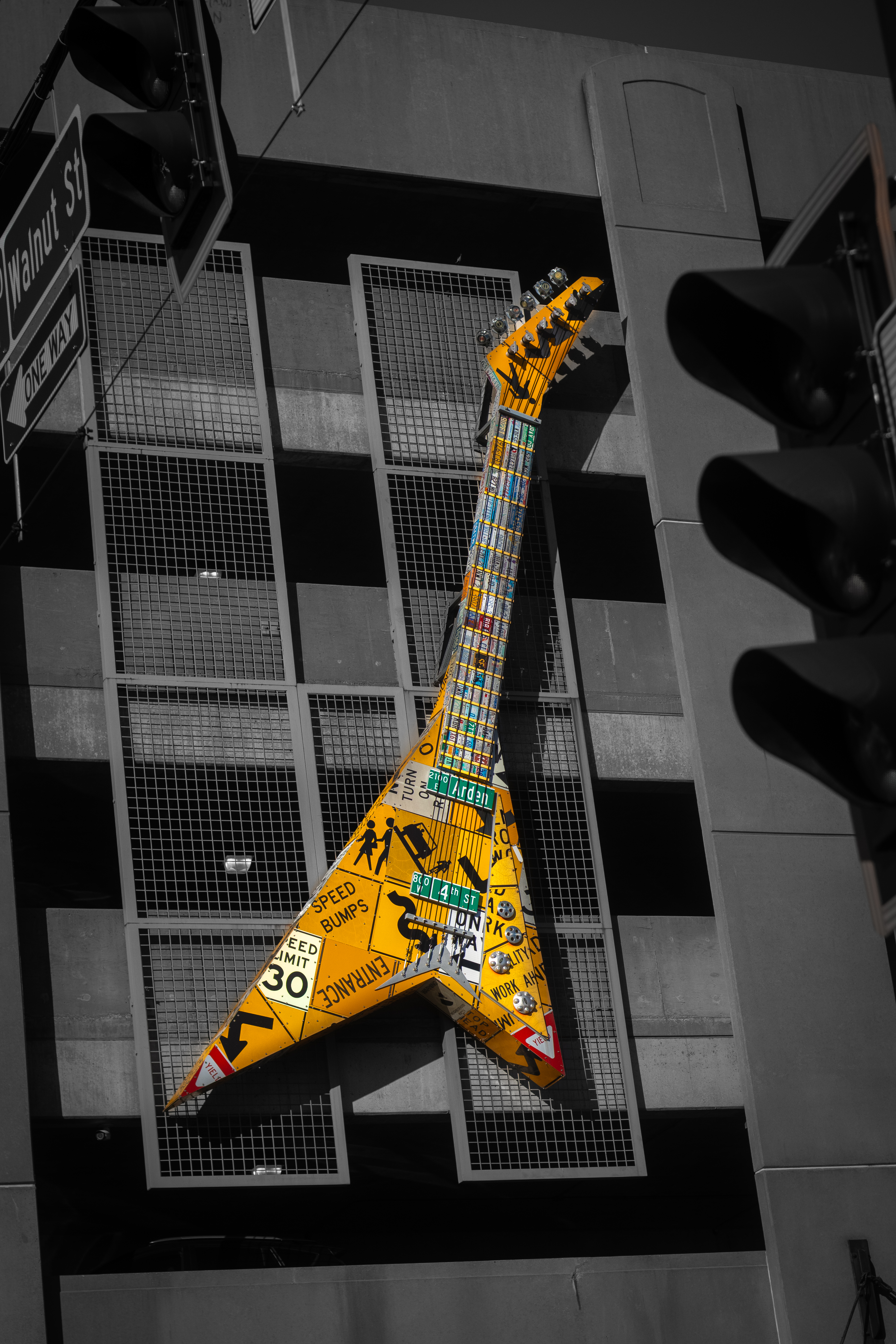 Colorful guitar on wall! (photo by me)